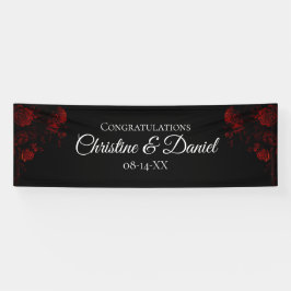 深い赤フローラエレガントゴシック結婚ズ 横断幕