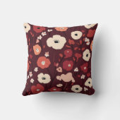 深い赤枕クリーミーなフローラクラスターデザイン クッション (裏面)