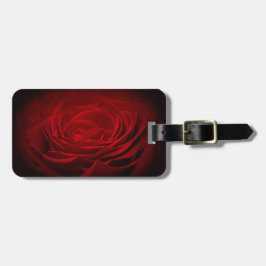 深い赤血バラオンブラック ラゲッジタグ