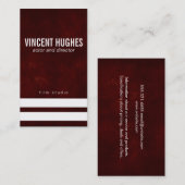 深い赤//ストライプ 名刺 (正面/裏面)