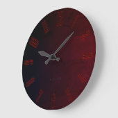 深い赤 ラージ壁時計 (傾斜)