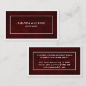 深い赤/ 縁ど（白） 名刺 (正面/裏面)