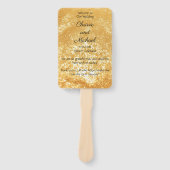 深い金ゴールドグリッター結婚式 プログラム ハンドファン (正面)