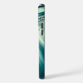 深い青い海と太陽光にいるサメ iPhoneケース (左側面)
