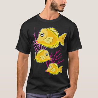 深い青い海のキイロハギ Tシャツ