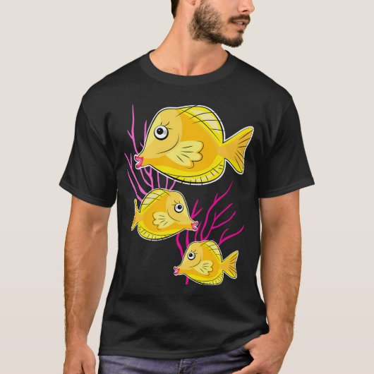 深い青い海のキイロハギ Tシャツ (正面)