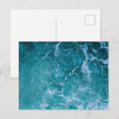 深い青い海の波 ポストカード (正面/裏面)