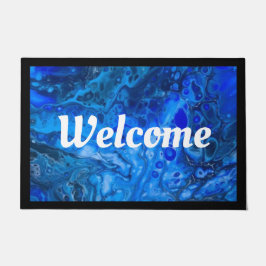 "深い青に" ドアマット