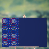 深い青の伝統的な幾何学ピクセルパターン アクリルサイン (ニュートラル)
