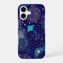深い青の夢抽象芸術 iPhone 16ケース