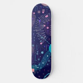 深い青の夢　抽象アート スケートボード