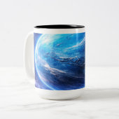 深い青の惑星 ツートーンマグカップ (正面左)