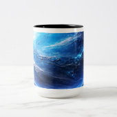 深い青の惑星 ツートーンマグカップ (中央)