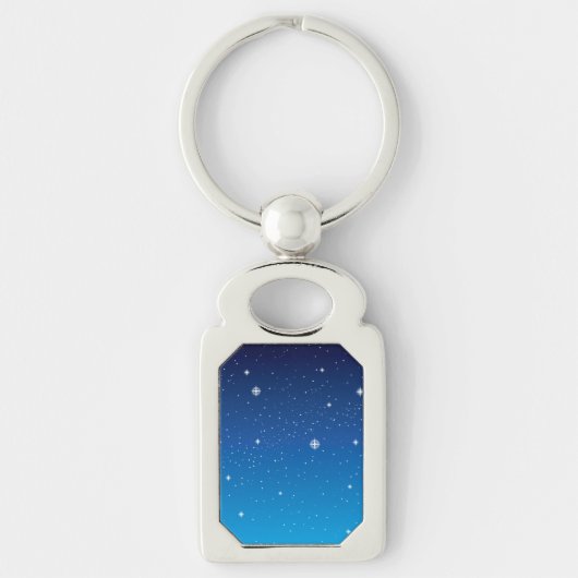 深い青の星空の夜 キーホルダー (正面)
