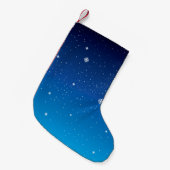 深い青の星空の夜 スモールクリスマスストッキング (正面 (吊り時))