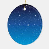 深い青の星空の夜 セラミックオーナメント (左)