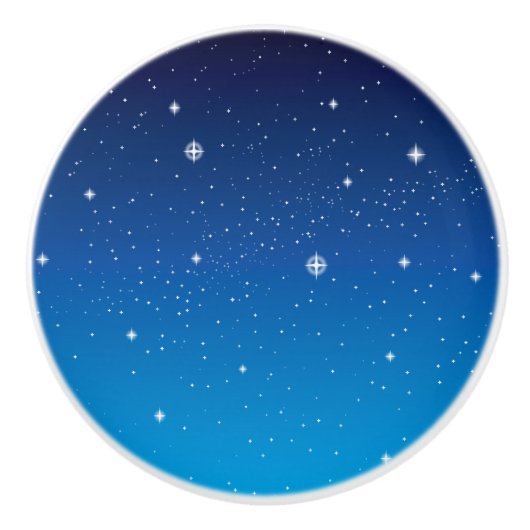 深い青の星空の夜 セラミックノブ (正面)