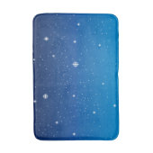 深い青の星空の夜 バスマット (正面縦)