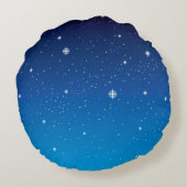 深い青の星空の夜 ラウンドクッション (裏面)