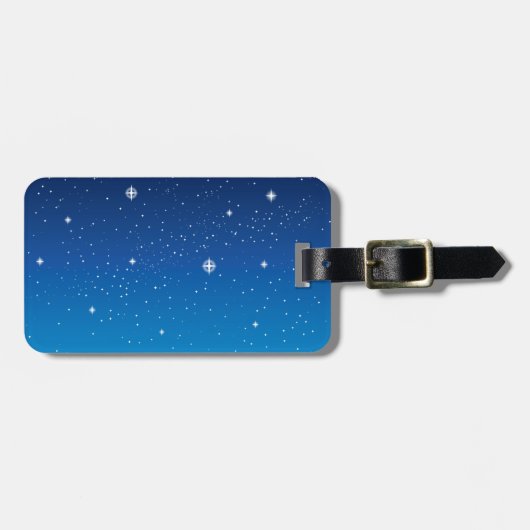 深い青の星空の夜 ラゲッジタグ (正面横)
