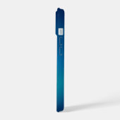 深い青の水中光輝 iPhone 15ケース (左側面)