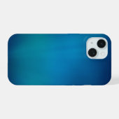 深い青の水中光輝 iPhone 15ケース (裏面横)