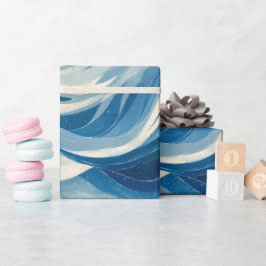 深い青の海の抽象的な模様 ラッピングペーパー
