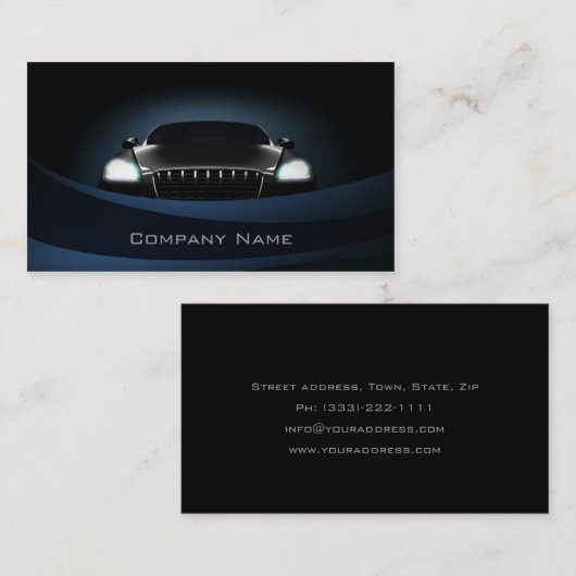 深い青は車の前部名刺を曲げます 名刺 (正面/裏面)