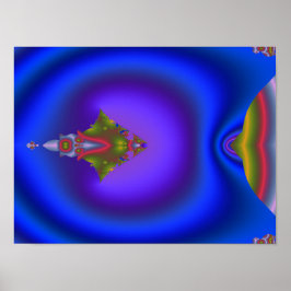 深い青みがかったフラクタル ポスター