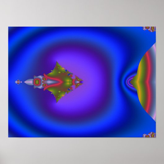 深い青みがかったフラクタル ポスター (正面)