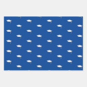 深い青白の卒業祝い ラッピングペーパーシート (正面3)