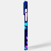 深い青色発光花デザイン Case-Mate iPhoneケース (裏面 / 左)