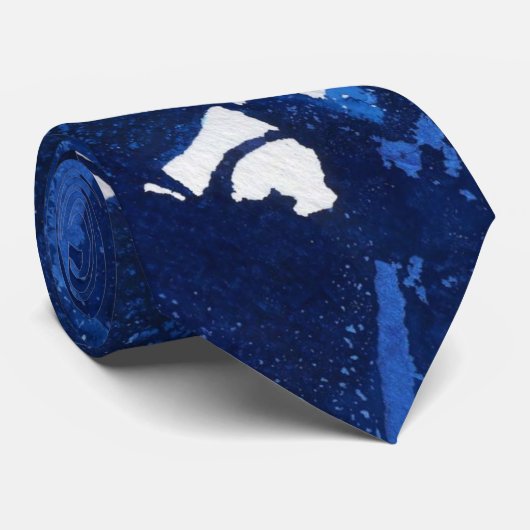「深い・ウォーター#4」抽象デザイン・タイ ネクタイ (ロール)