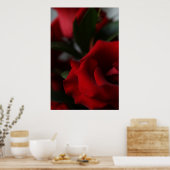 深い、ダークレッドローズ ポスター (キッチン)