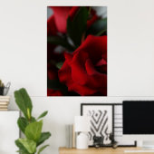 深い、ダークレッドローズ ポスター (ホームオフィス)