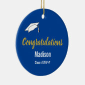 深い・ブルー卒業おめでとう セラミックオーナメント (右)