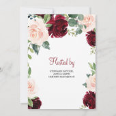 深い·メロット·花模様ズ·マルーン·アンド·ネイビーGIrl 招待状 (裏面)