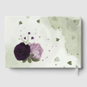 深い&ライトパープル花グリーンリーゲストブック ゲストブック (裏面)