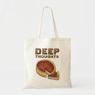 深い(皿)思考シカゴペローニピザ食品 トートバッグ