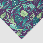 深い – 紫と緑の植物葉柄 薄葉紙 (詳細)