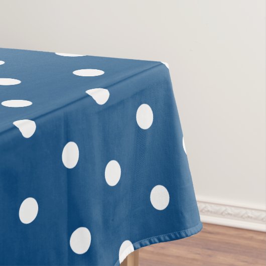 深いAzureブルーホワイト水玉模様 テーブルクロス (インサイチュ)