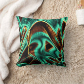 深くねじれたテープはアクアマリンとコーヒーの溝 クッション (ブランケット)