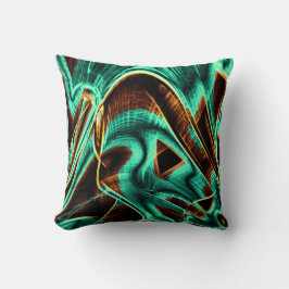 深くねじれたテープはアクアマリンとコーヒーの溝 クッション