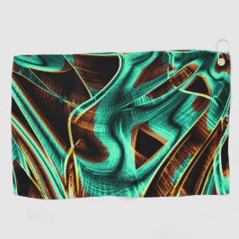 深くねじれたテープはアクアマリンとコーヒーの溝 ゴルフタオル