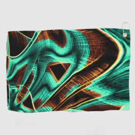 深くねじれたテープはアクアマリンとコーヒーの溝 ゴルフタオル