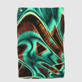 深くねじれたテープはアクアマリンとコーヒーの溝 ゴルフタオル (正面)