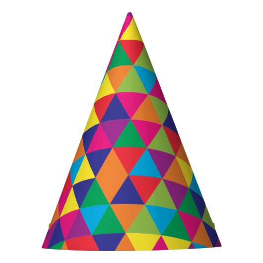 深く明るい三角形-モダンの抽象的なパターン パーティーハット (正面)