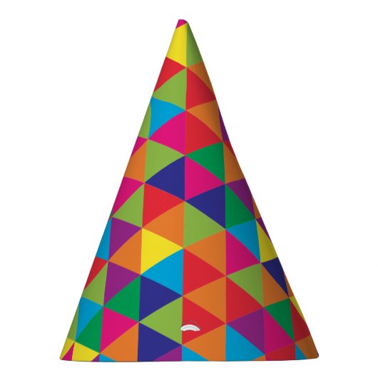 深く明るい三角形-モダンの抽象的なパターン パーティーハット (右)
