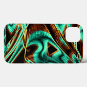 深く曲がったテープのアクアマリンとコーヒーの溝 Case-Mate iPhoneケース (裏面 (横))