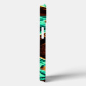 深く曲がったテープのアクアマリンとコーヒーの溝 Case-Mate iPhoneケース (裏面 / 右)